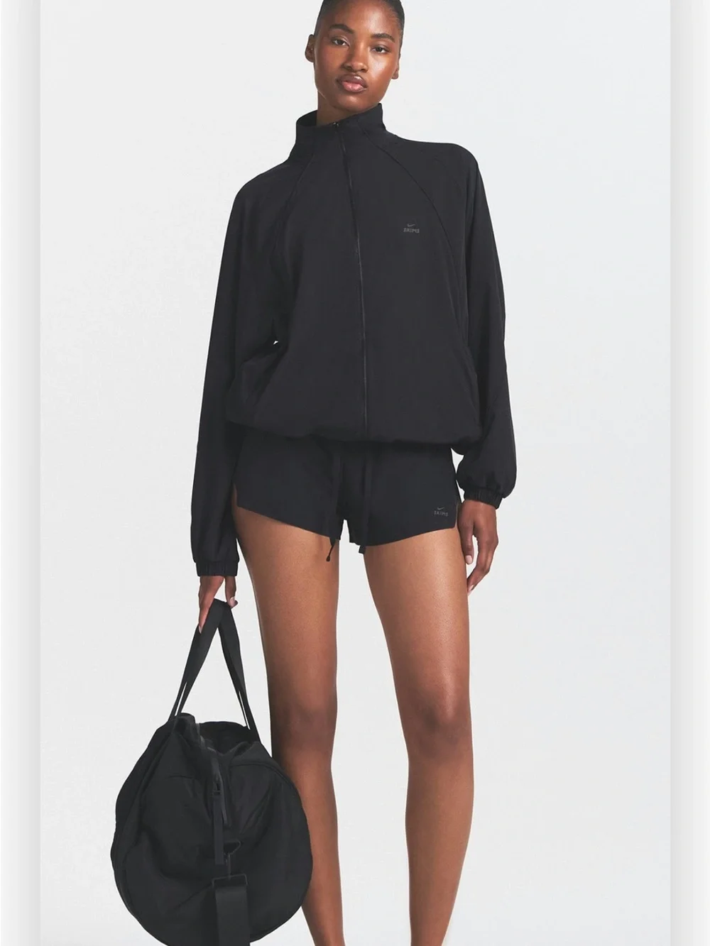 Nike Skims Stretch Nylon Oversized Track Jacket in Obsidian Black - Picture 4 of 5